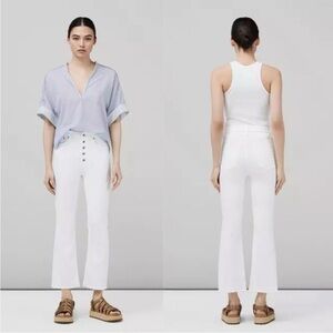 RAG and BONE Casey Flare High Rise Ankle Flare Jean Optic White Sz 30 NEW